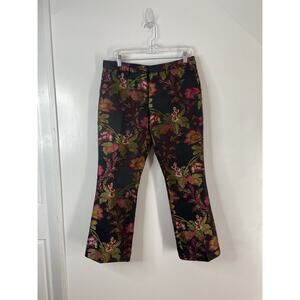 Seventy Sergio Tegon Floral Jacquard Pants Romanian Made Cropped